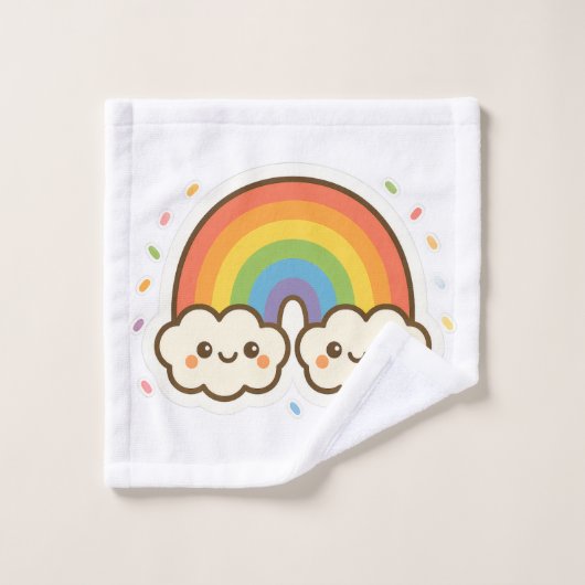 Kleurrijke Kawaii Rainbow Pride Washandje (Wasdoekje)