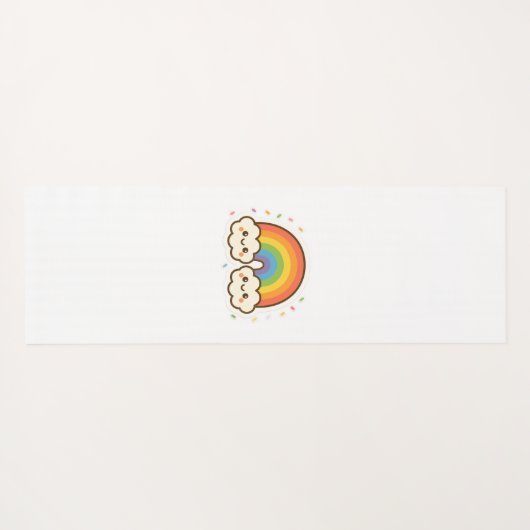 Kleurrijke Kawaii Rainbow Pride Yogamat (Achterkant (horizontaal))