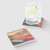 kleurrijke Kayaks Stenen Onderzetter (Zijkant)