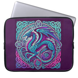 Kleurrijke Keltische Dragon Square Laptop Sleeve