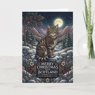 Kleurrijke Keltische Hert Schotse Kerstkaart Kaart