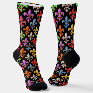 Kleurrijke Kerkermeisjes Bloemen Zwart Sokken