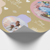 Kleurrijke Kerst Bell aangepaste naam en Ornamente Cadeaupapier (Hoek)