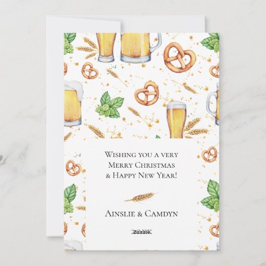 Kleurrijke Kerst Chalkboard Plat Kerstkaart (Achterkant)