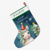 Kleurrijke Kerst Eenhoorn Grote Kerstsok (Achterkant (Hangend))