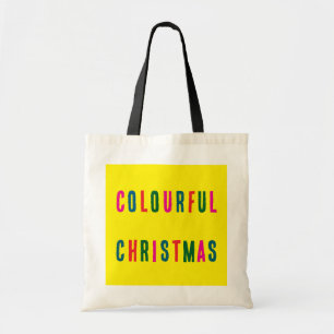 Kleurrijke kerst feestelijke Canvas tas
