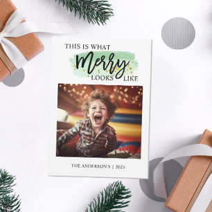 Kleurrijke Kerst Foto Met Vrolijkheid Feestdagenkaart