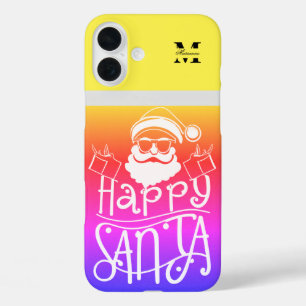 Kleurrijke Kerst gepersonaliseerde naam en initiaa iPhone 16 Plus Hoesje