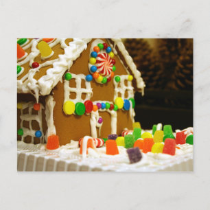 Kleurrijke Kerst Gingerbread House Feestdagenkaart