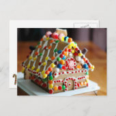 Kleurrijke Kerst Gingerbread House Feestdagenkaart (Voorkant / Achterkant)