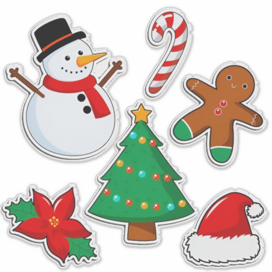 Kleurrijke kerst iconen sticker (Voorkant)