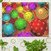 Kleurrijke Kerst Jamboree Theedoek (Gevouwen)