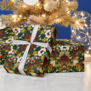 Kleurrijke kerst Kaleidoscoop Cadeaupapier