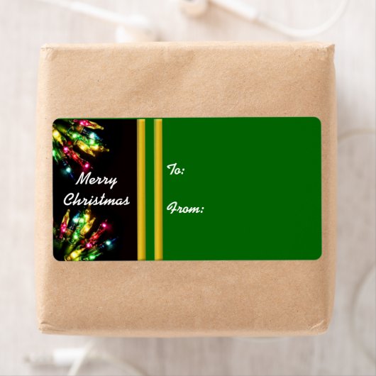 Kleurrijke Kerst Lichte Rand Etiket (Insitu)