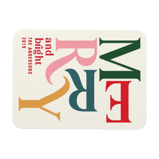 kleurrijke kerst magneet (Horizontaal)