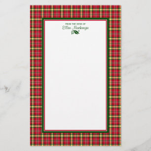 Kleurrijke Kerst Plaid Gepersonaliseerd Briefpapier