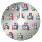 Kleurrijke kerst uil boom rok kerstboom rok (Voorkant)