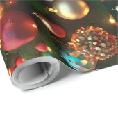 Kleurrijke kerstballen cadeaupapier (Rol Hoek)
