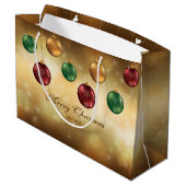 Kleurrijke kerstblazers met aangepaste tekst groot cadeauzakje (Achterkant Gekanteld)