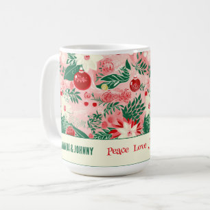 Kleurrijke kerstbloem gepersonaliseerd koffiemok