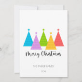 Kleurrijke kerstbomen Kaart voor kerstmis (Voorkant)