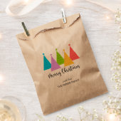 Kleurrijke kerstbomen Kraft Bedankzakje (Geknipt)