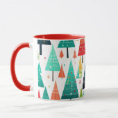 Kleurrijke Kerstbomen Patroon Mok (Links)