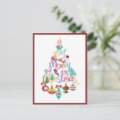 Kleurrijke kerstboom Briefkaart (Staand voorkant)