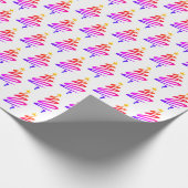 Kleurrijke kerstboom cadeaupapier (Hoek)