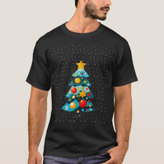 Kleurrijke kerstboom Een feestelijke Pop van vreug T-shirt