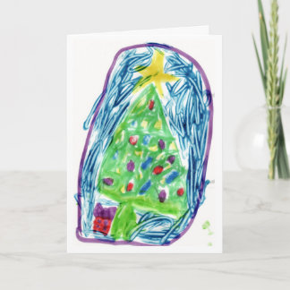 Kleurrijke Kerstboom Feestdagen Kaart