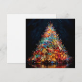 Kleurrijke kerstboom feestdagenkaart (Voorkant / Achterkant)