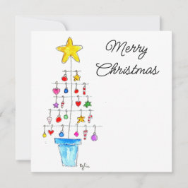 Kleurrijke Kerstboom Feestdagenkaart