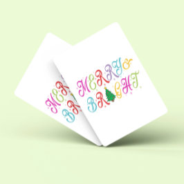 Kleurrijke Kerstboom Merry & Bright Festiviteiten Pokerkaarten