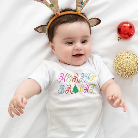 Kleurrijke Kerstboom Merry & Bright Romper