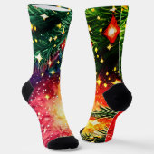 Kleurrijke kerstboom met decoraties  sokken (Gebogen)