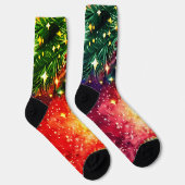 Kleurrijke kerstboom met decoraties  sokken (Rechts)