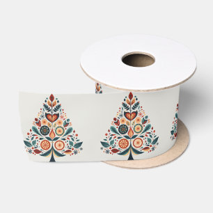 Kleurrijke Kerstboom Scandinavië Volkskunst Lint