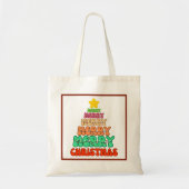 Kleurrijke kerstboom tote bag (Voorkant)