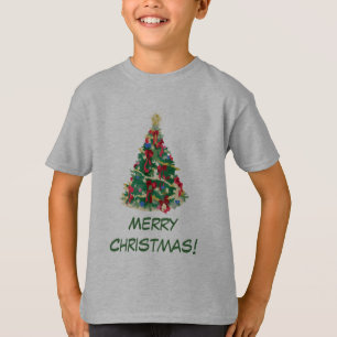 Kleurrijke kerstboom: Vectorkunst: T-shirt