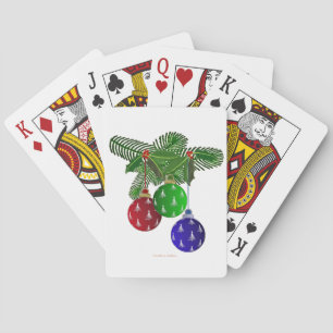 Kleurrijke kerstboomversieringen speelkaarten
