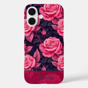 Kleurrijke Kerstcadeau Roos Bloem Naam iPhone 16 Hoesje