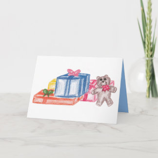 Kleurrijke kerstcadeautjes feestdagen kaart