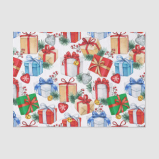 Kleurrijke kerstcadeautjes tissuepapier