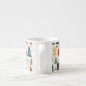 Kleurrijke Kerstdennen Naadloos Patroon Espresso Kop (Achterkant)