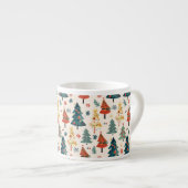 Kleurrijke Kerstdennen Naadloos Patroon Espresso Kop (Voorkant rechts)