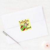 Kleurrijke kerstfeestdag Elf Vierkante Sticker (Envelop)