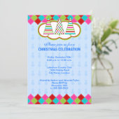 Kleurrijke kerstfeestdag kaart (Staand voorkant)