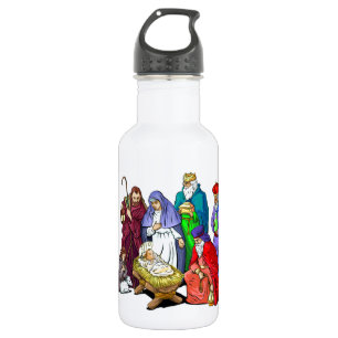 Kleurrijke kerstfeestscène waterfles