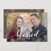 Kleurrijke kerstkaart met bewerkbare tekst voor ee (Voorkant / Achterkant)